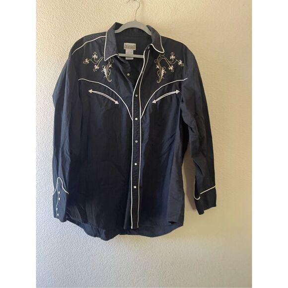 Express‎ riders vintage embroidered western piping button down shirt xl - Picture 3 of 5